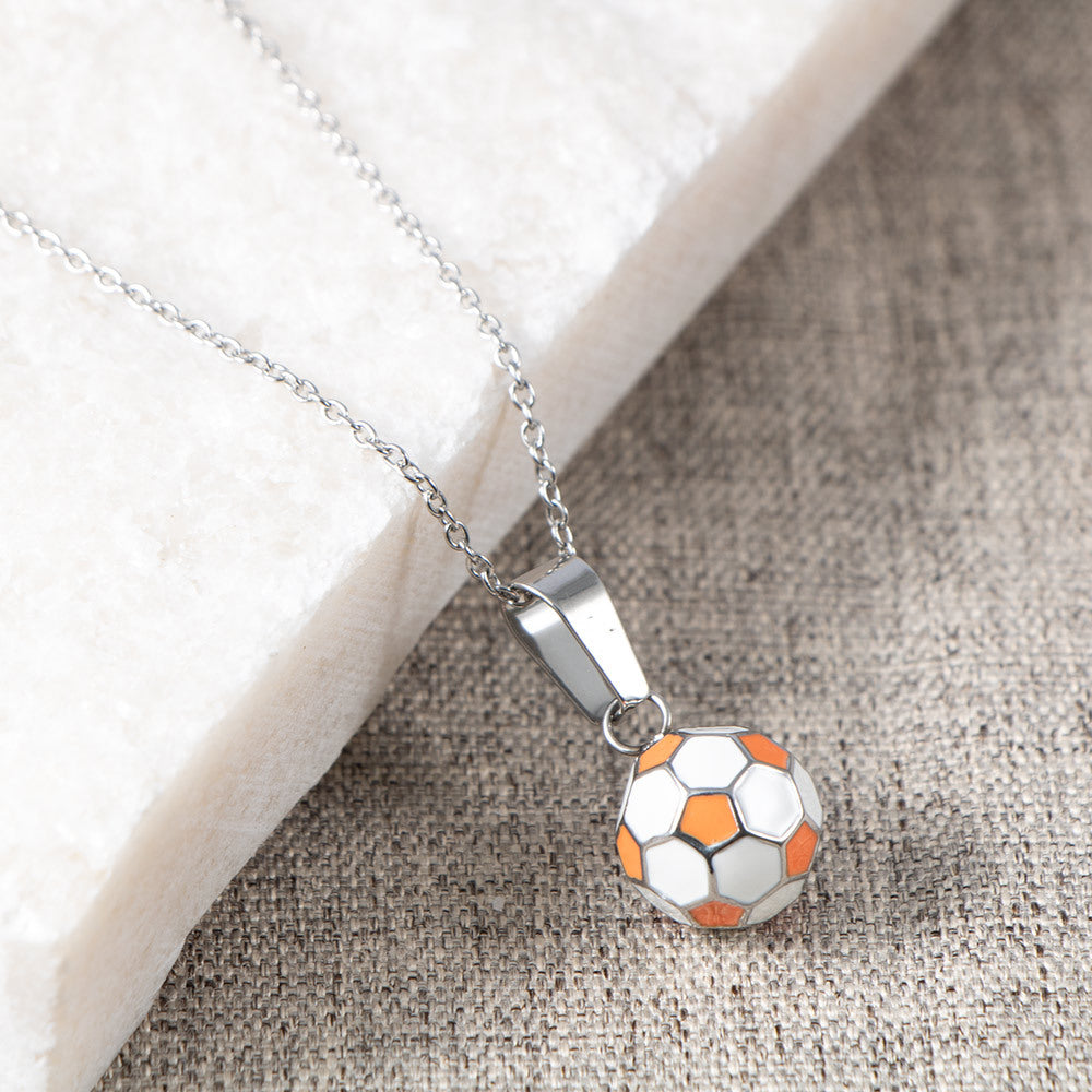 Wholesale Football sports titanium steel men's epoxy pendant